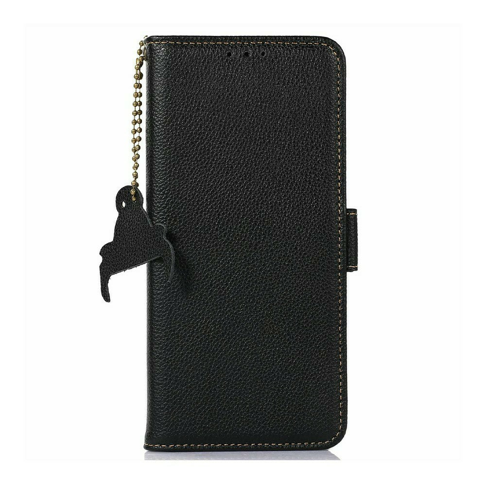 For Xiaomi Redmi Note 17 Pro 5G Case RFID Blocking Textured Genuine Cow Leather Phone Cover