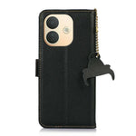 For Xiaomi Redmi Note 17 Pro 5G Case RFID Blocking Textured Genuine Cow Leather Phone Cover