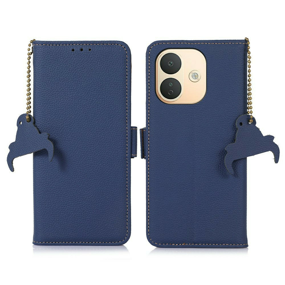 For Xiaomi Redmi Note 17 Pro 5G Case RFID Blocking Textured Genuine Cow Leather Phone Cover