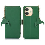For Xiaomi Redmi Note 17 Pro 5G Case RFID Blocking Textured Genuine Cow Leather Phone Cover
