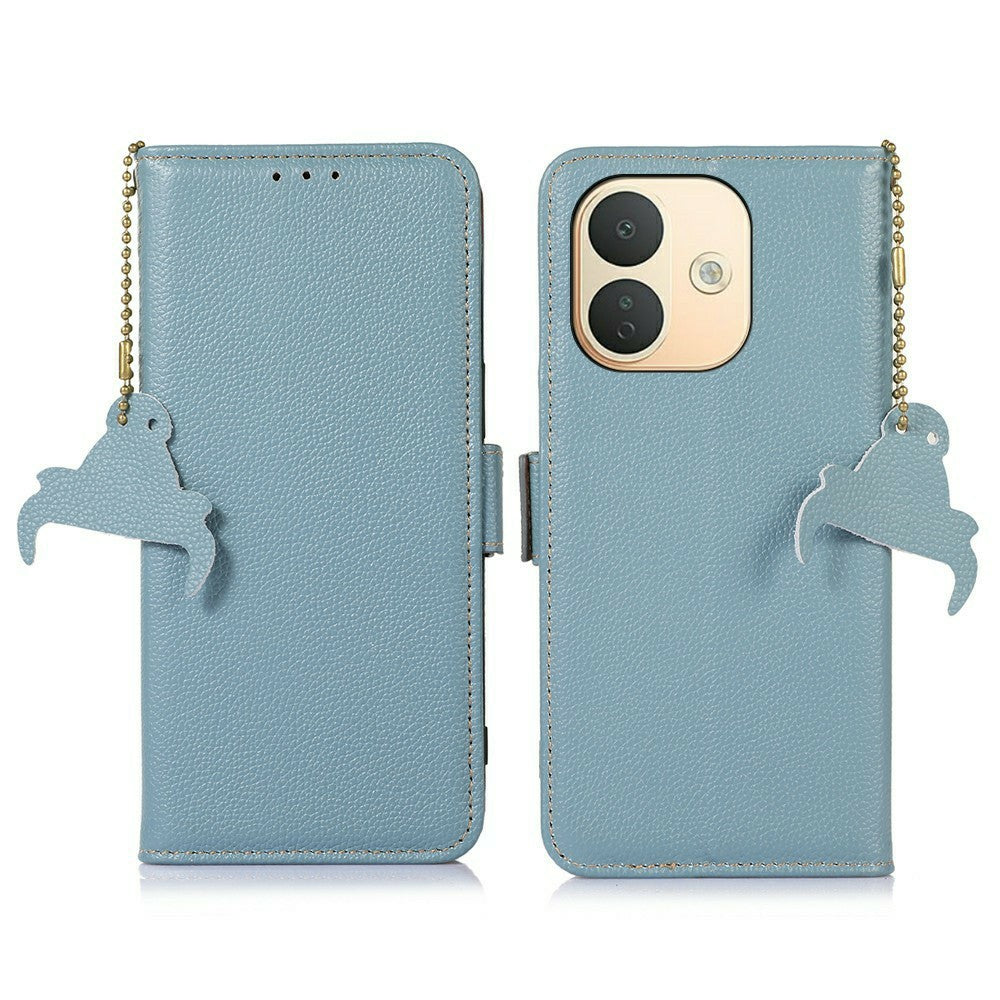 For Xiaomi Redmi Note 17 Pro 5G Case RFID Blocking Textured Genuine Cow Leather Phone Cover
