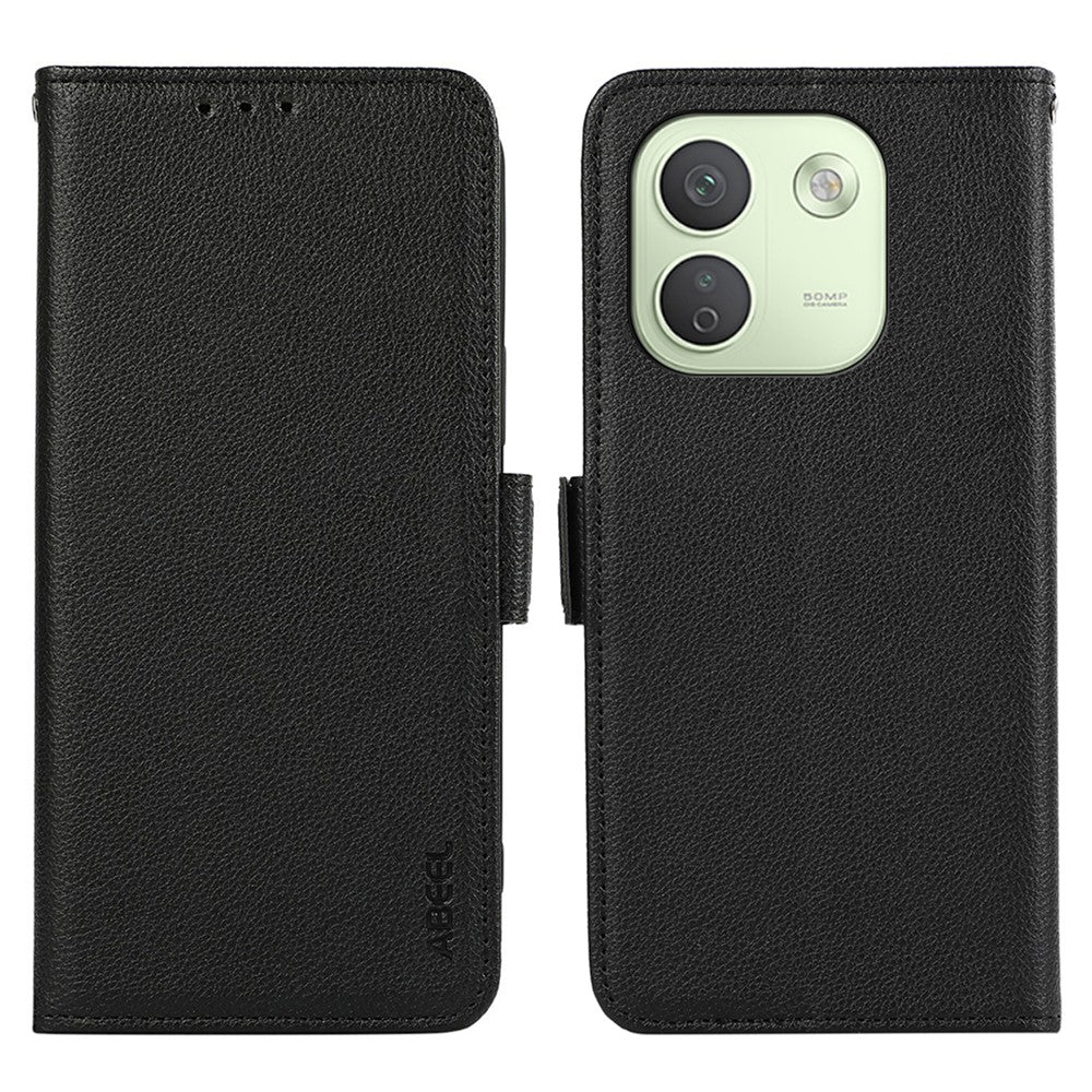 ABEEL For Xiaomi Redmi Note 17 Pro Max 5G Case Litchi Texture Leather RFID Blocking Phone Cover