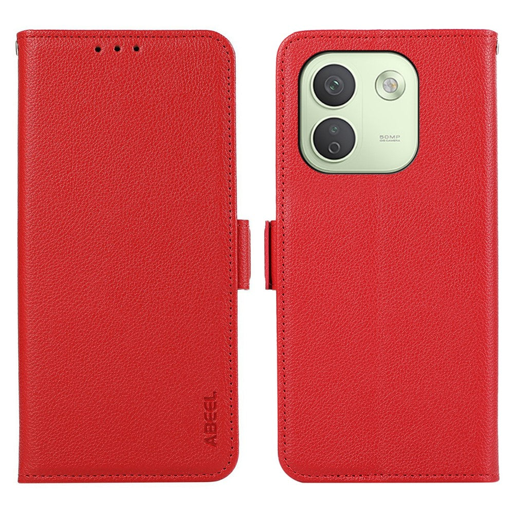 ABEEL For Xiaomi Redmi Note 17 Pro Max 5G Case Litchi Texture Leather RFID Blocking Phone Cover