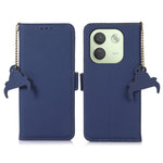 For Xiaomi Redmi Note 17 Pro Max 5G Case RFID Blocking Textured Genuine Cow Leather Phone Cover