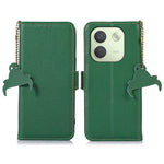 For Xiaomi Redmi Note 17 Pro Max 5G Case RFID Blocking Textured Genuine Cow Leather Phone Cover