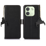 For Xiaomi Redmi Note 17 Pro Max 5G Case RFID Blocking Textured Genuine Cow Leather Phone Cover