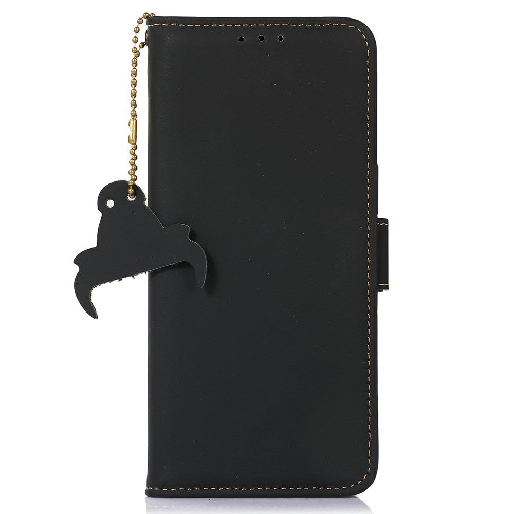 For Xiaomi Redmi Note 17 Pro Max 5G Wallet Case Anti-Drop Genuine Cow Leather Phone Cover RFID Blocking