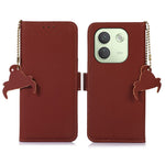 For Xiaomi Redmi Note 17 Pro Max 5G Wallet Case Anti-Drop Genuine Cow Leather Phone Cover RFID Blocking