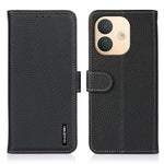 KHAZNEH for Xiaomi Redmi Note 17 Pro 5G Wallet Case Litchi Texture Genuine Cow Leather Flip Phone Cover
