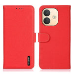 KHAZNEH for Xiaomi Redmi Note 17 Pro 5G Wallet Case Litchi Texture Genuine Cow Leather Flip Phone Cover