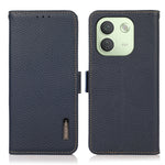 KHAZNEH for Xiaomi Redmi Note 17 Pro Max 5G Phone Case Litchi Texture Genuine Cow Leather Cover RFID Blocking