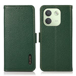 KHAZNEH for Xiaomi Redmi Note 17 Pro Max 5G Phone Case Litchi Texture Genuine Cow Leather Cover RFID Blocking