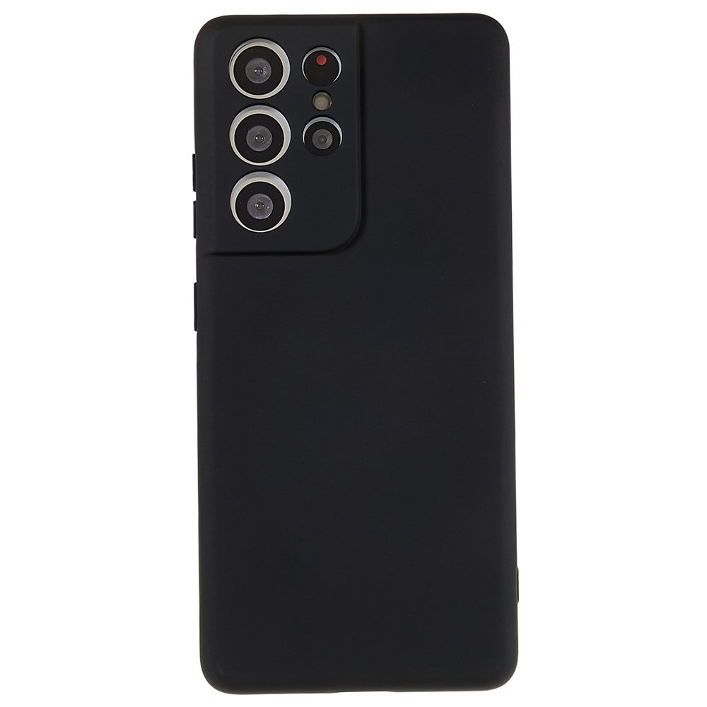 For Samsung Galaxy S21 Ultra 5G Soft TPU Phone Case Liquid Silicone Texture Arc Edge 2.0mm Thick Anti-Scratch Cover