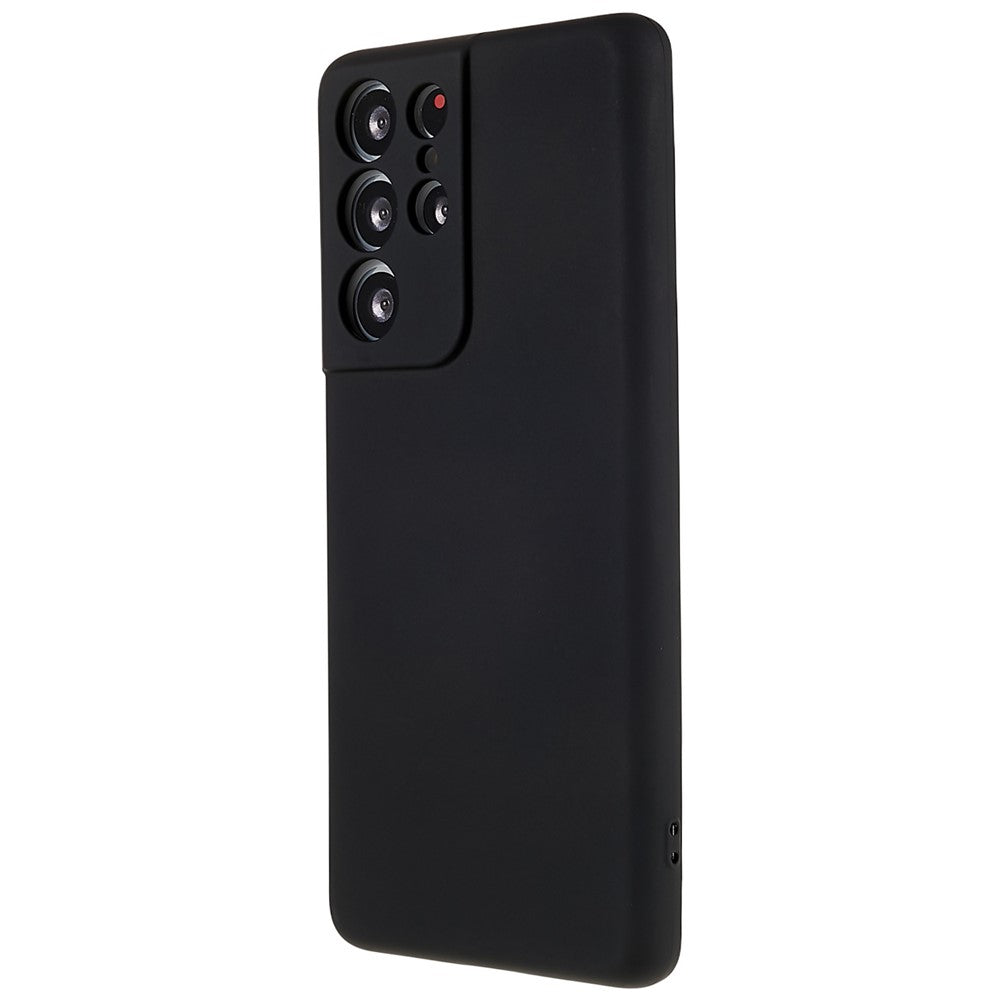Samsung Galaxy S21 Ultra 5G mjukt TPU-mobilskal flytande silikontextur bågformad kant 2,0 mm tjockt reptåligt skal