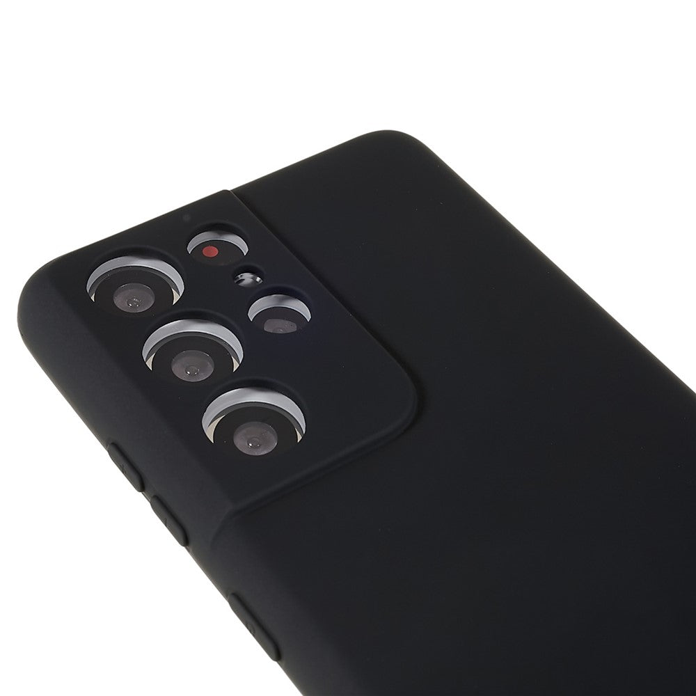 Samsung Galaxy S21 Ultra 5G mjukt TPU-mobilskal flytande silikontextur bågformad kant 2,0 mm tjockt reptåligt skal