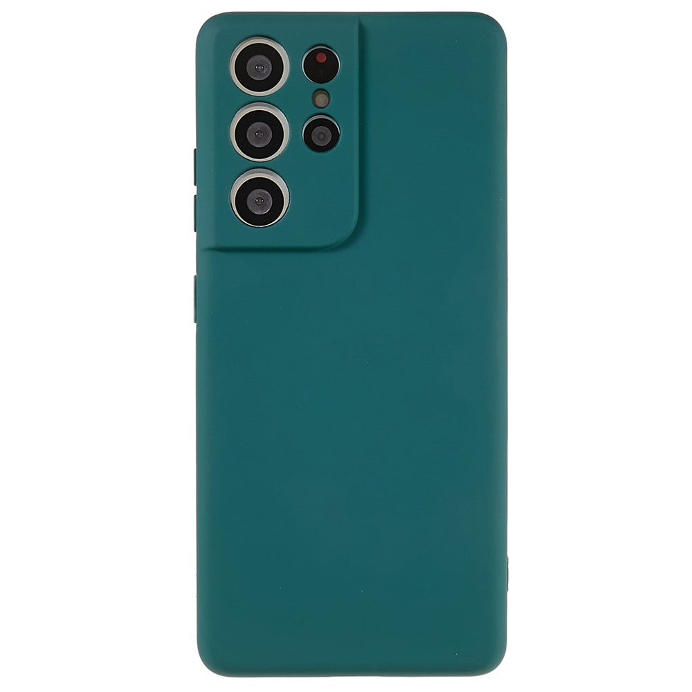 Samsung Galaxy S21 Ultra 5G mjukt TPU-mobilskal flytande silikontextur bågformad kant 2,0 mm tjockt reptåligt skal