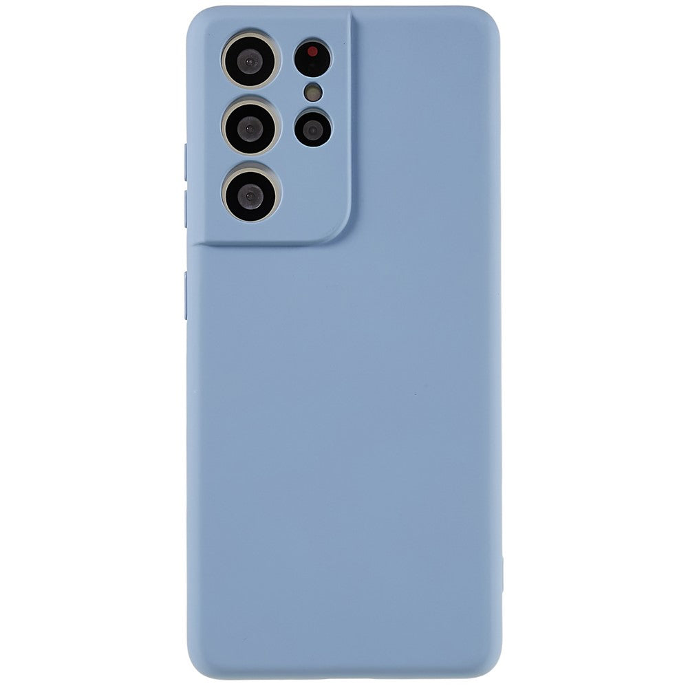 Samsung Galaxy S21 Ultra 5G mjukt TPU-mobilskal flytande silikontextur bågformad kant 2,0 mm tjockt reptåligt skal
