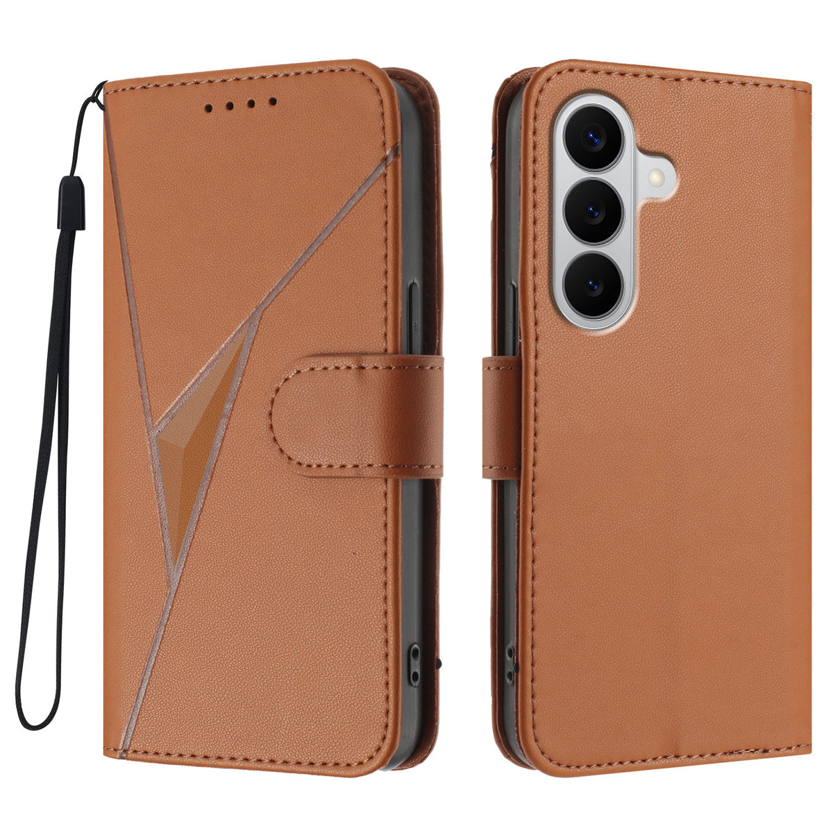 Samsung Galaxy S26 / Galaxy S27-skal Triangelformat läderfodral med snodd