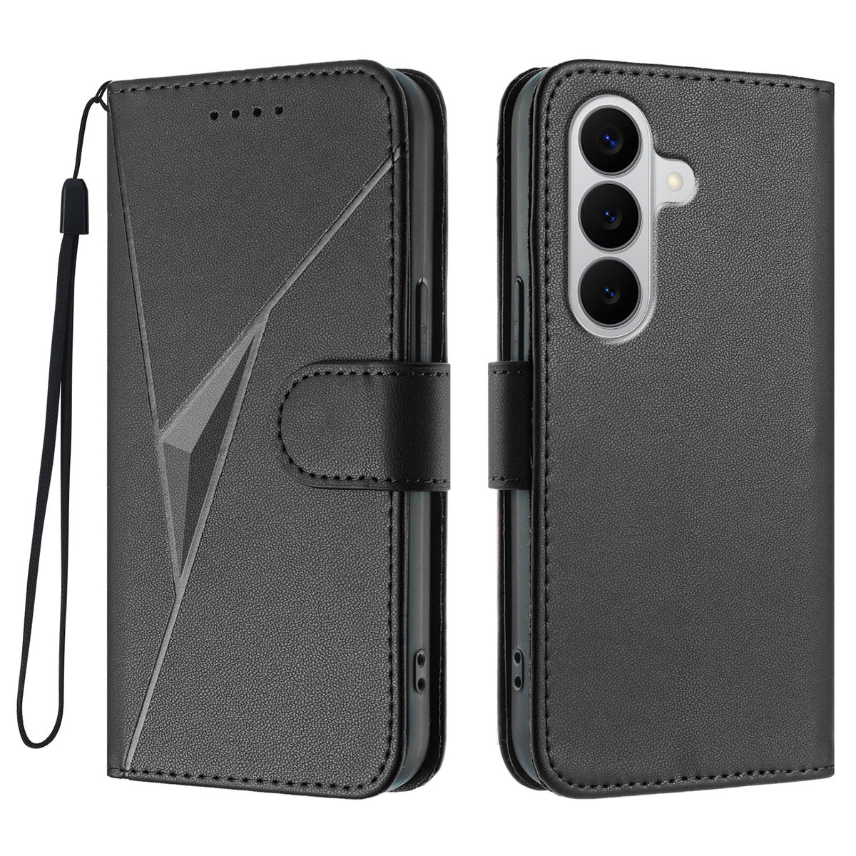 Samsung Galaxy S26 / Galaxy S27-skal Triangelformat läderfodral med snodd