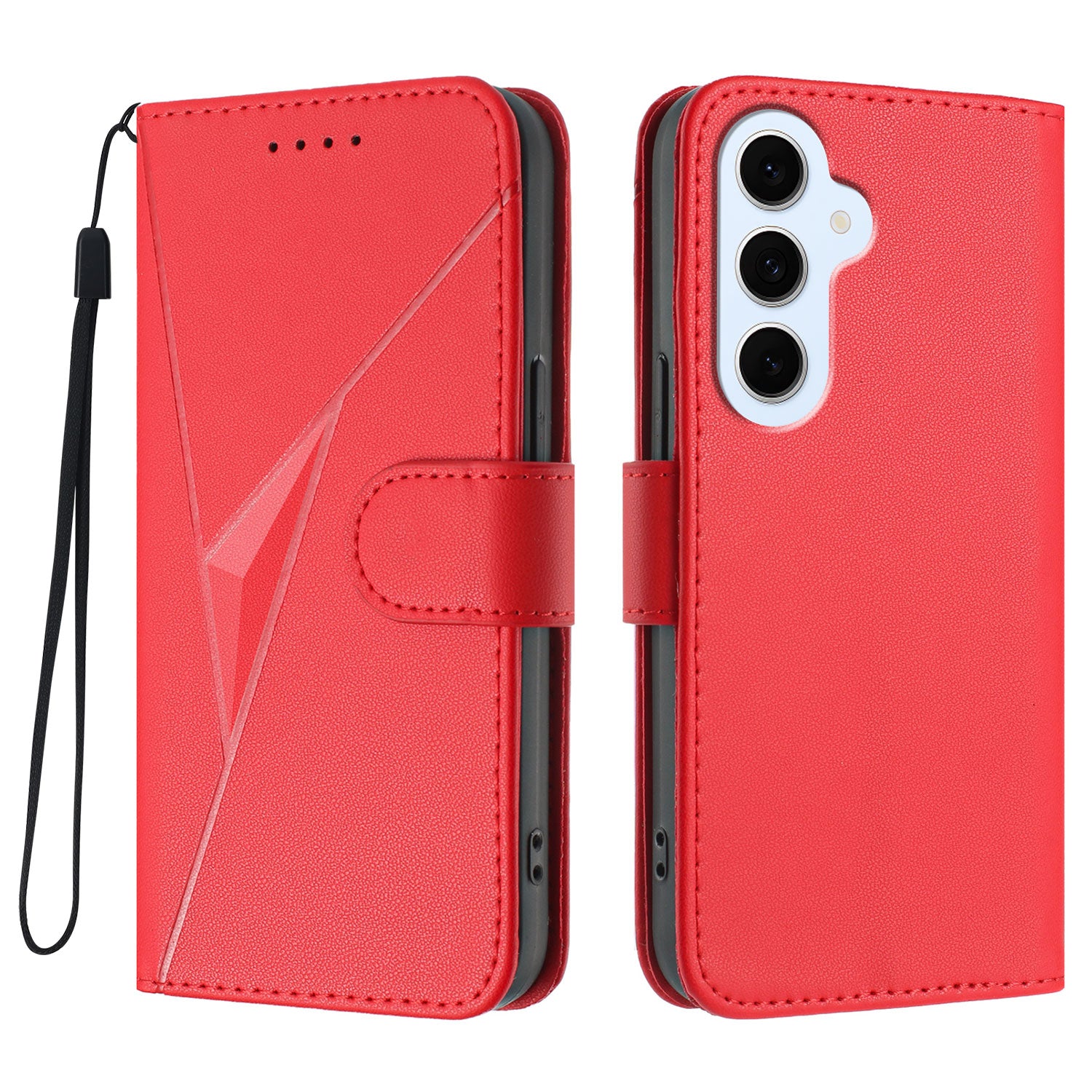Samsung Galaxy S25 FE / Galaxy S26 FE-skal Triangelformat läderfodral med snodd