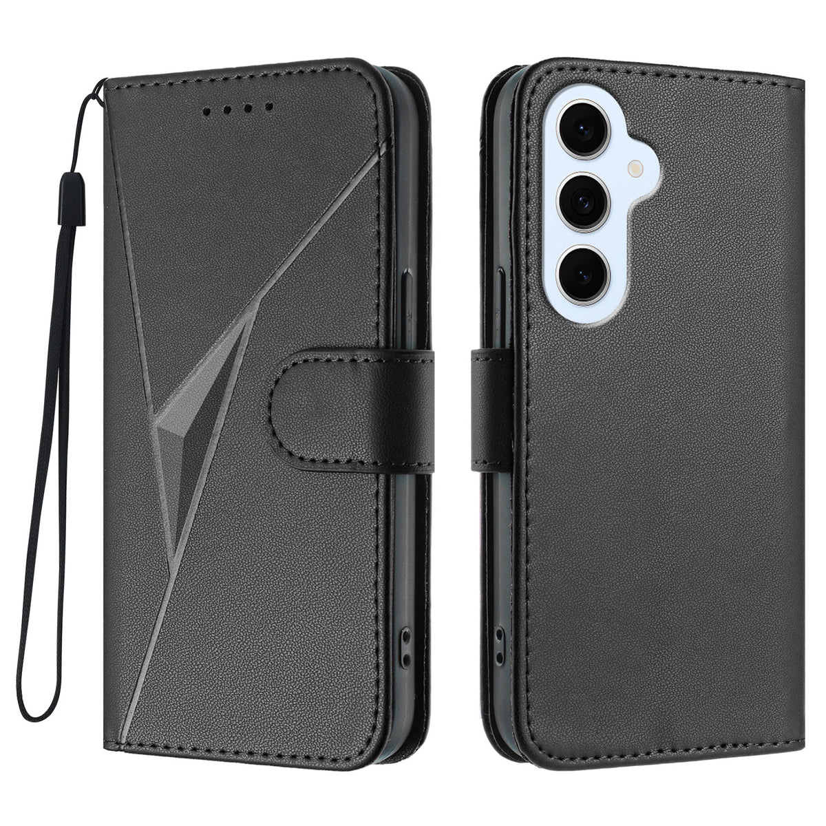 Samsung Galaxy S25 FE / Galaxy S26 FE-skal Triangelformat läderfodral med snodd