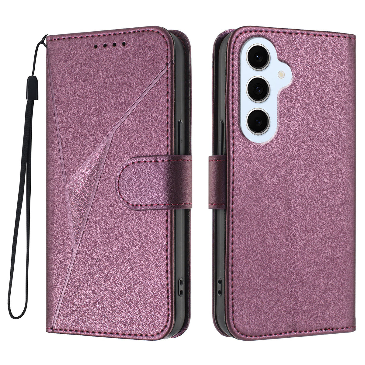 Samsung Galaxy S25 FE / Galaxy S26 FE-skal Triangelformat läderfodral med snodd