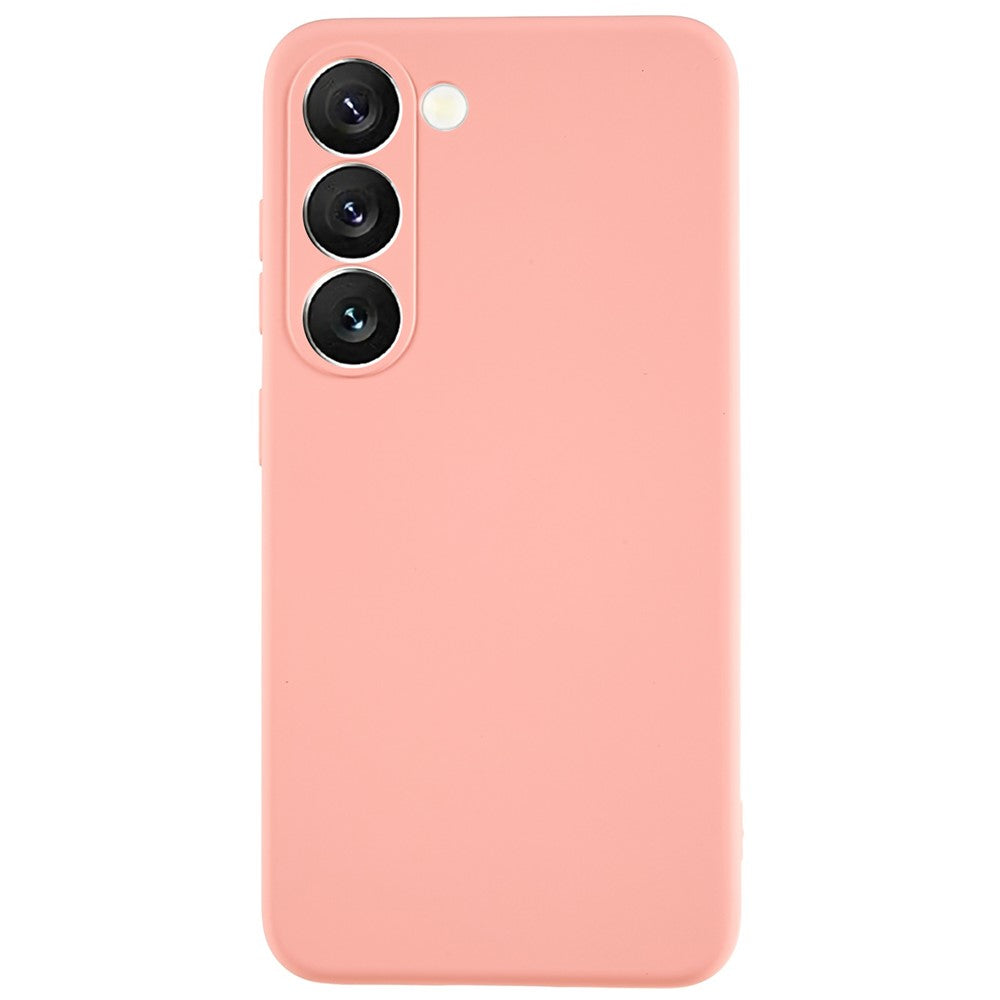 For Samsung Galaxy S23 Liquid Silicone Texture Soft TPU Phone Case Arc Edge 2.0mm Thick Drop Protection Back Cover