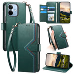 For Xiaomi Redmi Note 17 Pro 5G Case Wallet Stand Multi-color Stitching Leather Phone Cover with Wrist Strap