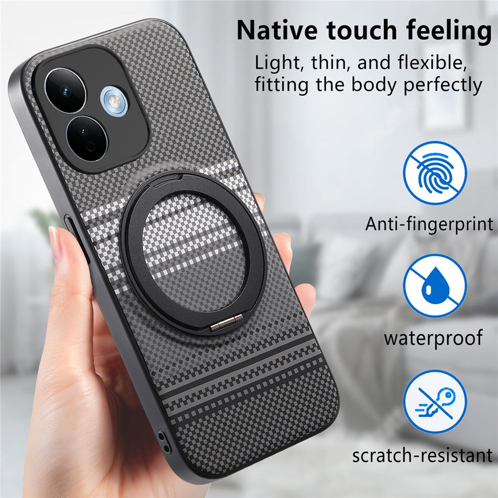 Xiaomi Redmi Note 17 Pro 5G Magnetiskt Skal Roterande Stativ PU Läder + PC + TPU mobilskal