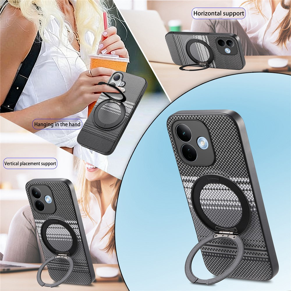 Xiaomi Redmi Note 17 Pro 5G Magnetiskt Skal Roterande Stativ PU Läder + PC + TPU mobilskal