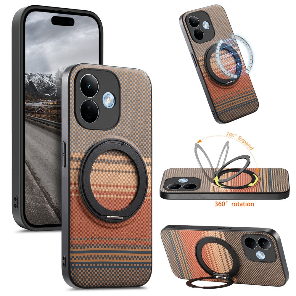 Xiaomi Redmi Note 17 Pro 5G Magnetiskt Skal Roterande Stativ PU Läder + PC + TPU mobilskal