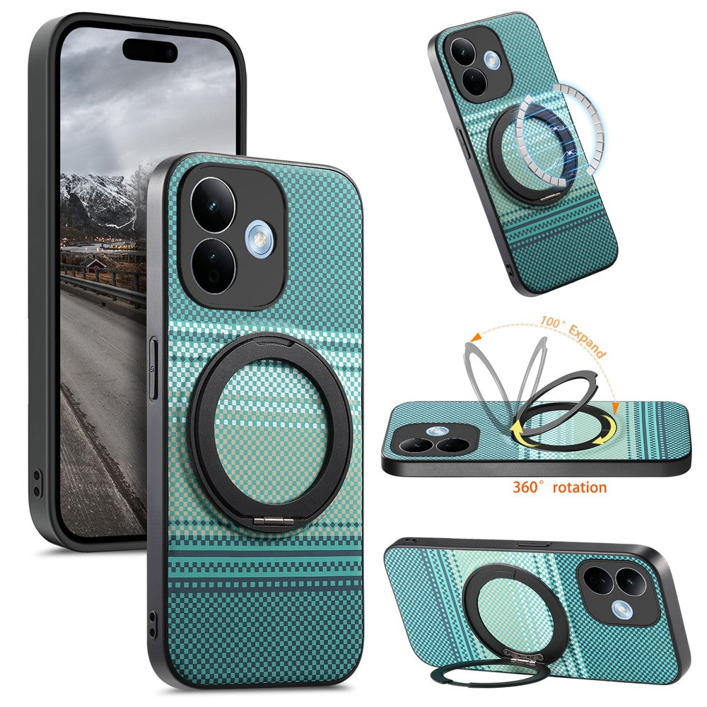 Xiaomi Redmi Note 17 Pro 5G Magnetiskt Skal Roterande Stativ PU Läder + PC + TPU mobilskal