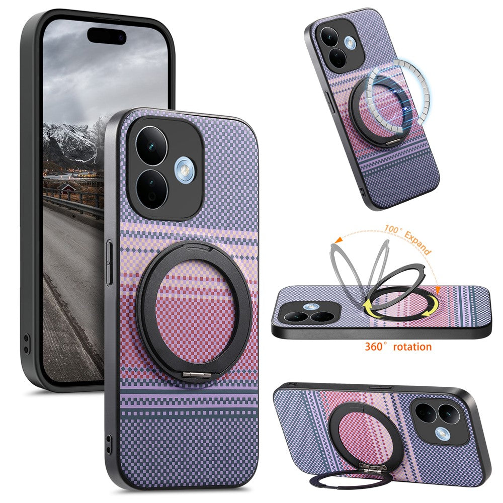 Xiaomi Redmi Note 17 Pro 5G Magnetiskt Skal Roterande Stativ PU Läder + PC + TPU mobilskal