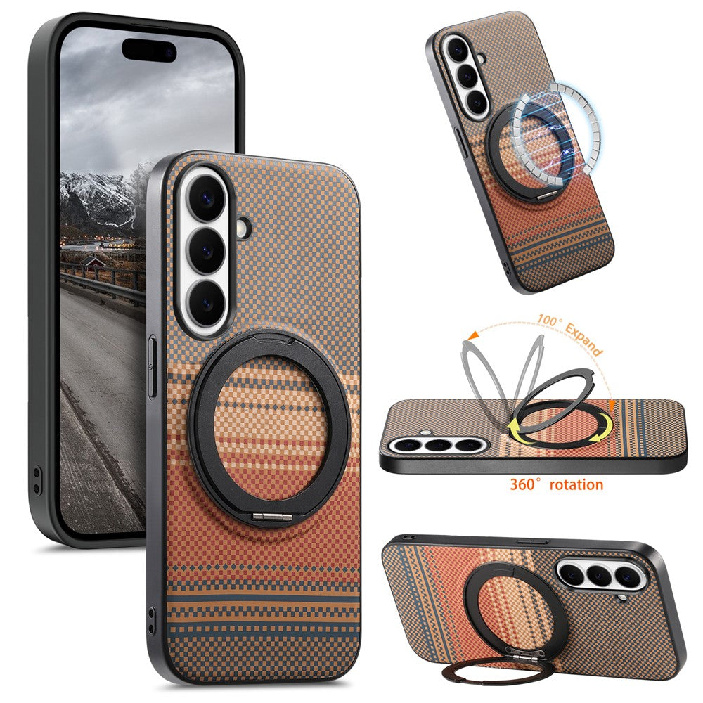 Samsung Galaxy A57 5G Magnetiskt Skal Roterande Stativ PU Läder + PC + TPU mobilskal