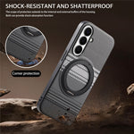 Samsung Galaxy A37 5G magnetisk etui med roterende stativ, PU-læder + PC + TPU-mobilcover
