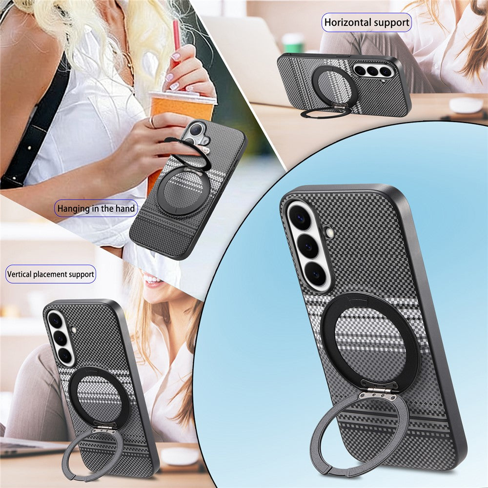Samsung Galaxy A37 5G magnetisk etui med roterende stativ, PU-læder + PC + TPU-mobilcover