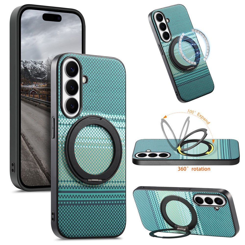 For Samsung Galaxy S26+ Magnetic Case Rotation Kickstand PU Leather + PC + TPU Phone Cover