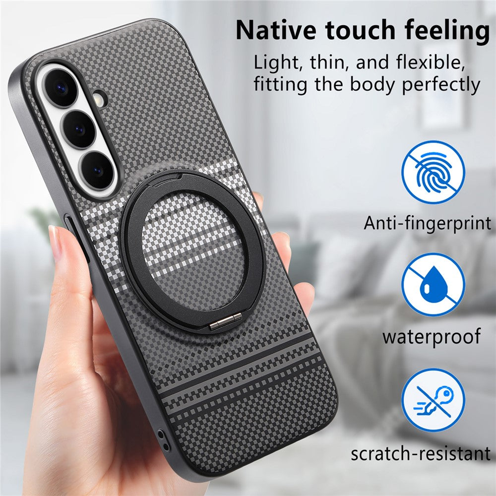 Samsung Galaxy S26 FE Magnetiskt Skal Roterande Stativ PU Läder + PC + TPU mobilskal