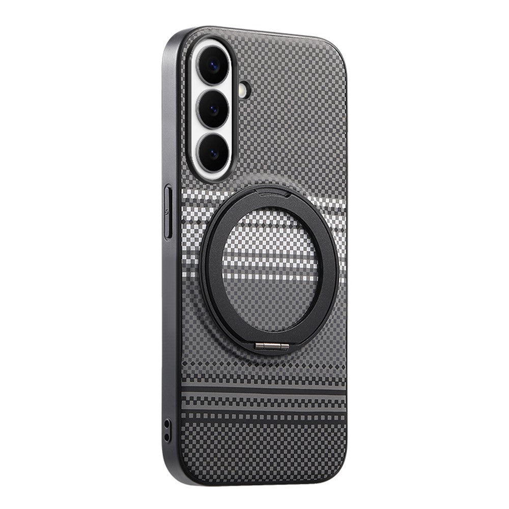 For Samsung Galaxy S24+ Magnetic Case Rotation Kickstand PU Leather + PC + TPU Phone Cover