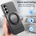 Samsung Galaxy A35 5G Magnetiskt Skal Roterande Stativ PU Läder + PC + TPU mobilskal