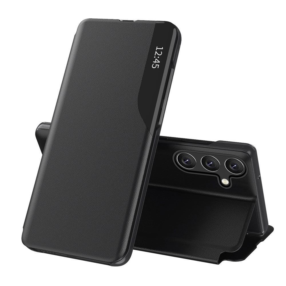 Samsung Galaxy S26 FE mobilskal View Window Folio Flip PU Läder Stativfodral