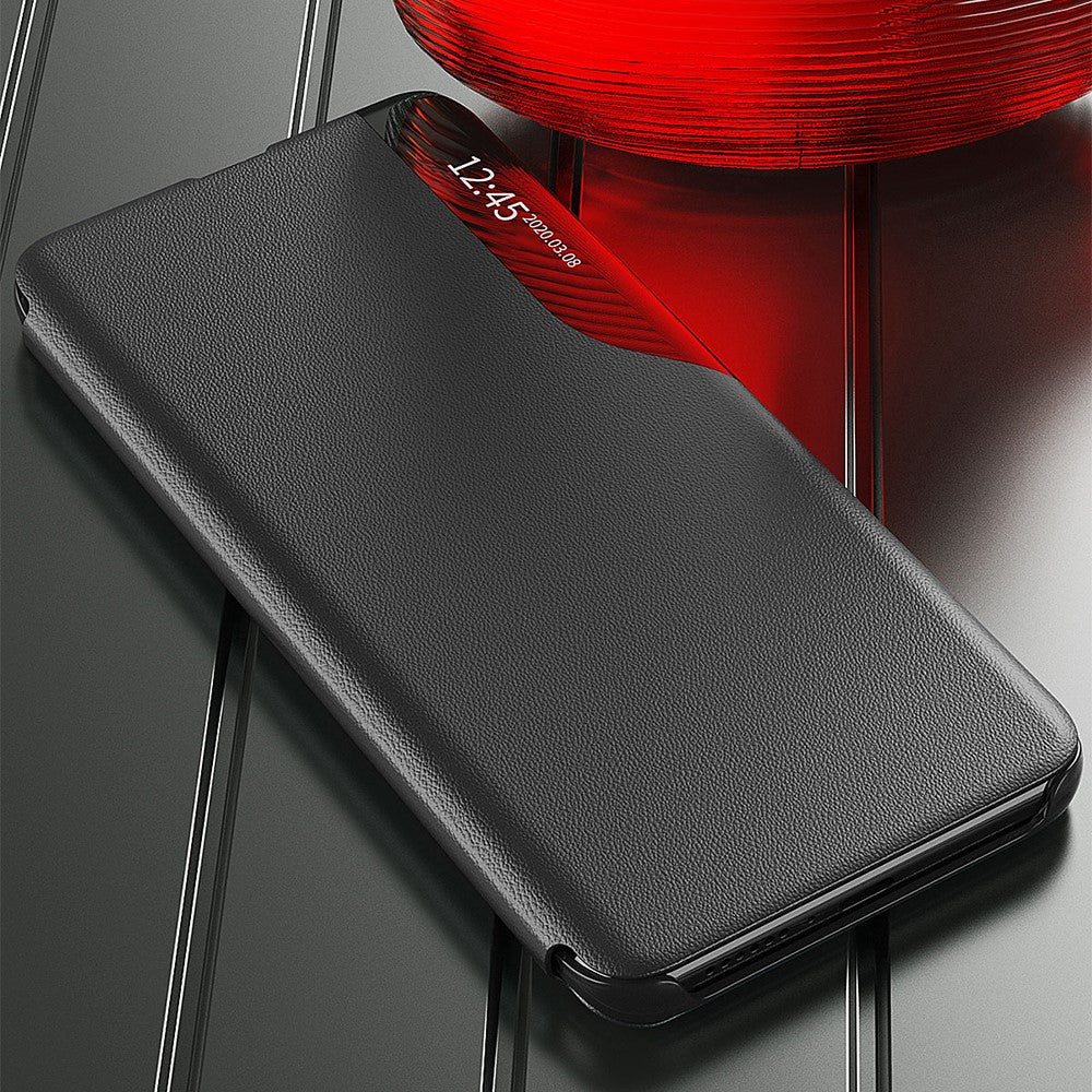 Samsung Galaxy S26 FE mobilskal View Window Folio Flip PU Läder Stativfodral