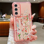 Skal till Samsung Galaxy S26+ med kortplats, blommönster, krockkudde, stötsäkert TPU-skal
