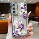 Skal till Samsung Galaxy S26+ med kortplats, blommönster, krockkudde, stötsäkert TPU-skal