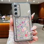 Skal till Samsung Galaxy S26+ med kortplats, blommönster, krockkudde, stötsäkert TPU-skal