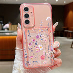Skal till Samsung Galaxy S26+ med kortplats, blommönster, krockkudde, stötsäkert TPU-skal