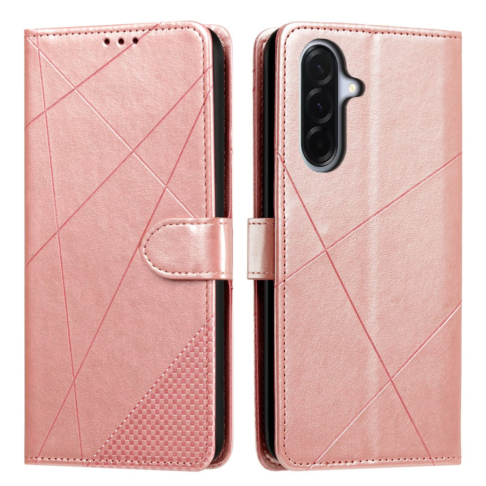 Samsung Galaxy A27 5G Plånboksfodral Justerbart Stativ Magnetiskt Spänne Avtryck Fyrkantigt Läderflikfodral