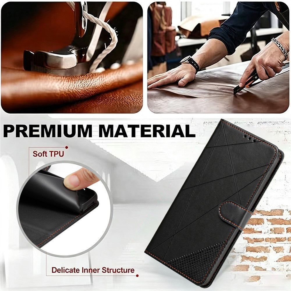 Samsung Galaxy A37 5G / A36 5G Plånboksfodral Justerbart stativ Magnetiskt spänne Tryck Fyrkantigt Läderflikfodral
