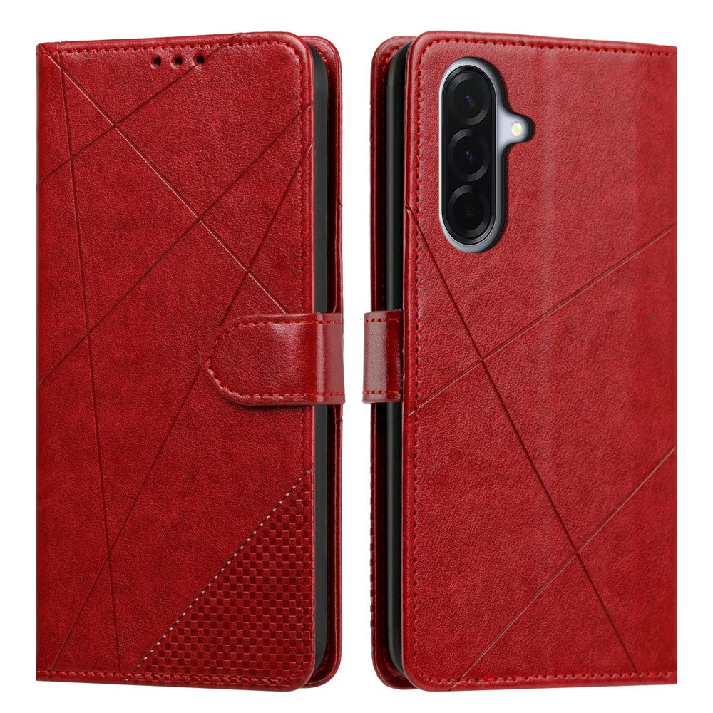 Samsung Galaxy A57 5G Plånboksfodral Justerbart Stativ Magnetiskt Spänne Avtryck Fyrkantigt Läderflikfodral