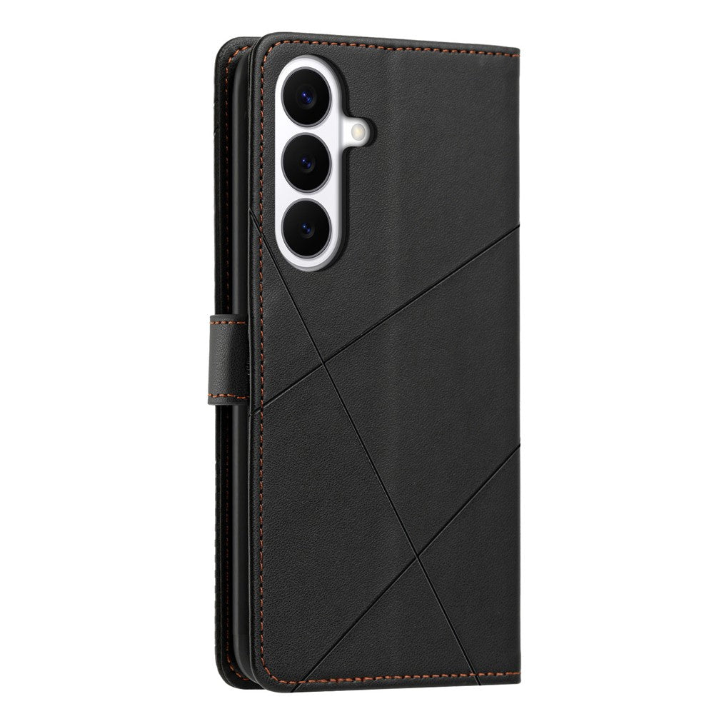 Samsung Galaxy S26+ Plånboksfodral Justerbart stativ Magnetiskt spänne Avtryck Fyrkantigt Läderflikfodral